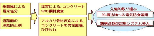 北陸地方に見られる構造物劣化