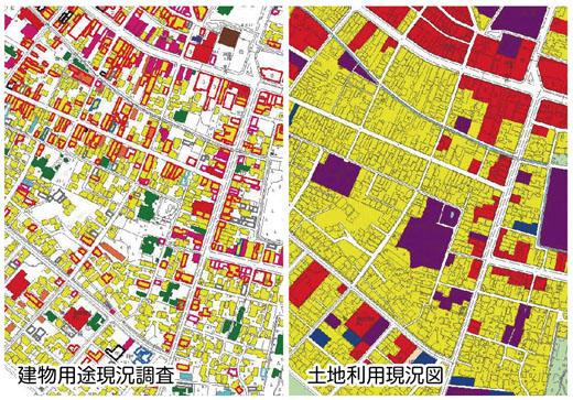 建物用途現状調査、土地利用現状図